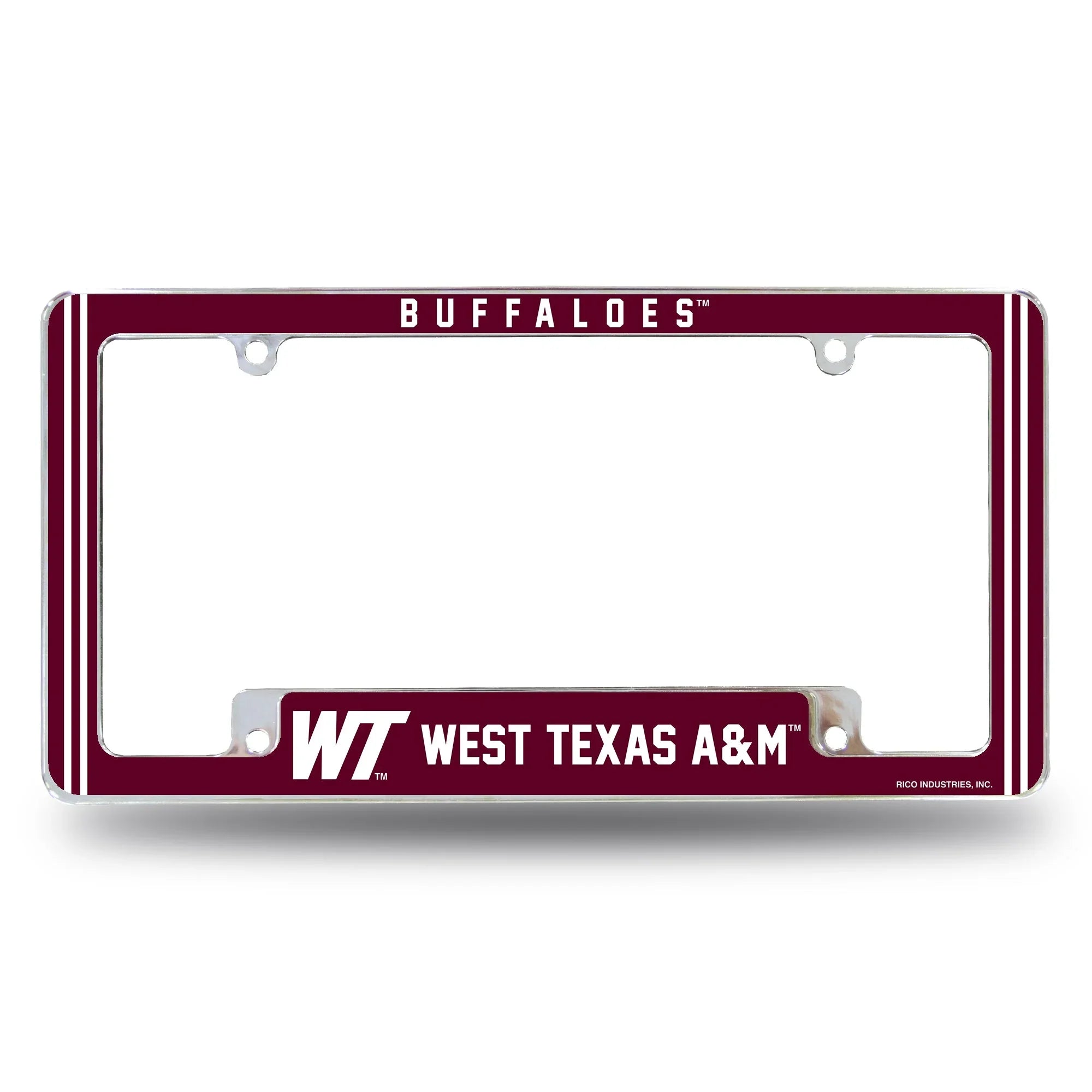 West Texas A&M Alternate Design All Over Chrome Frame - Bottom Oriented