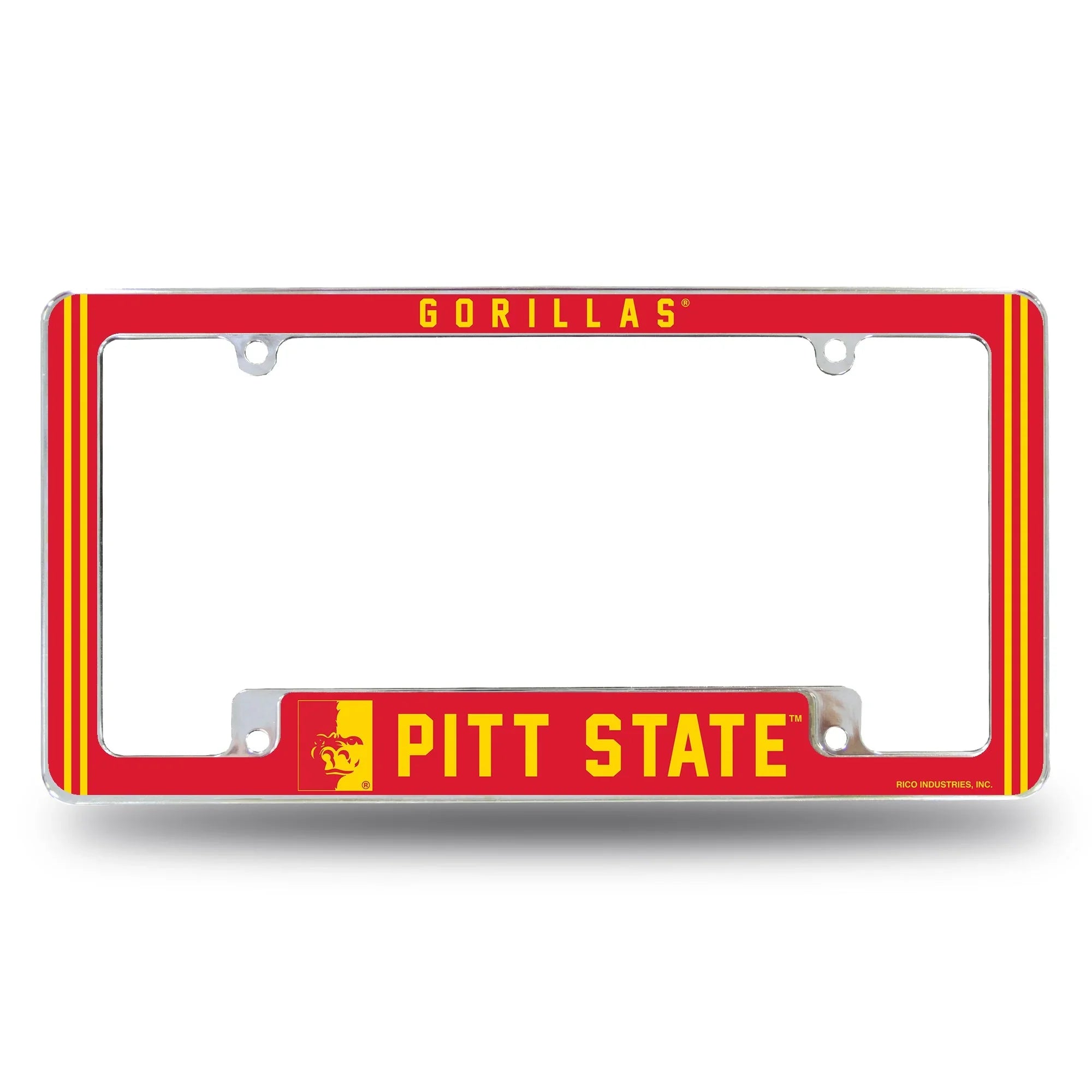 Pittsburg State Alternate Design All Over Chrome Frame - Bottom Oriented