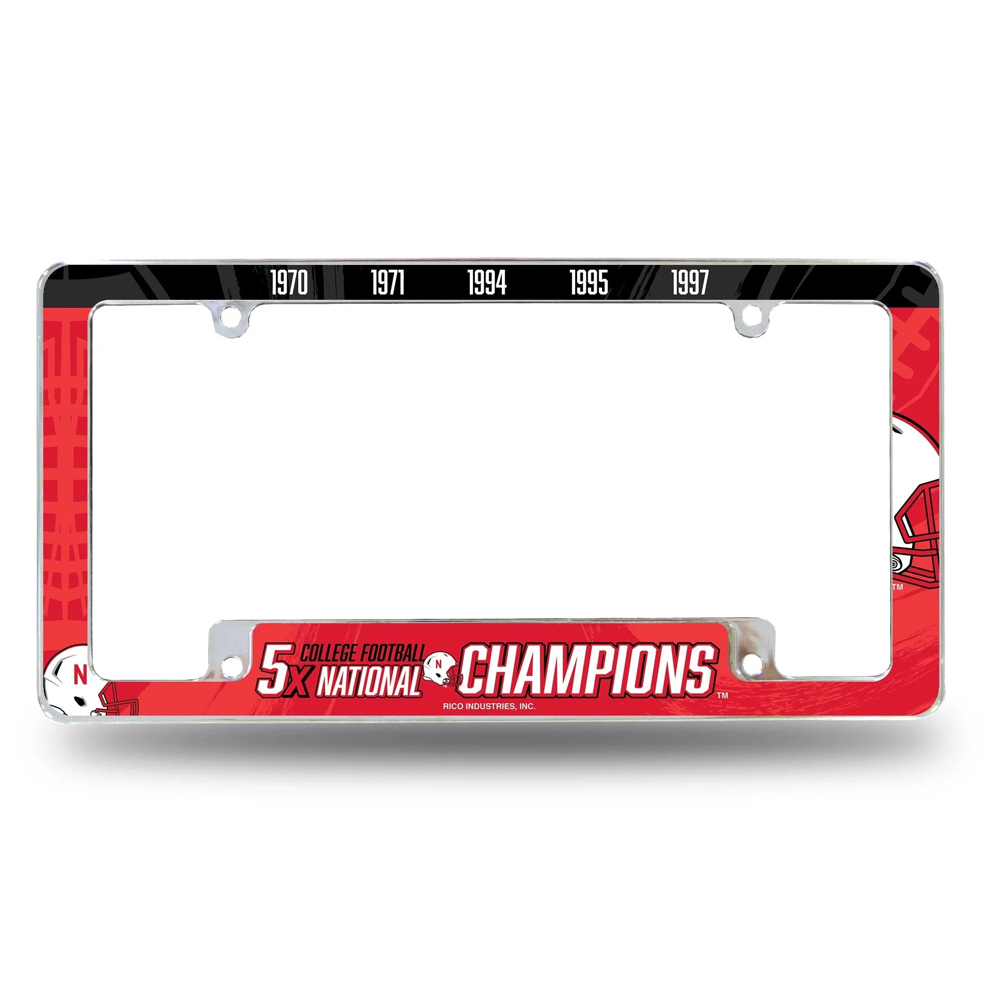 Nebraska University 5 Time College Football Champs All Over Chrome Frame