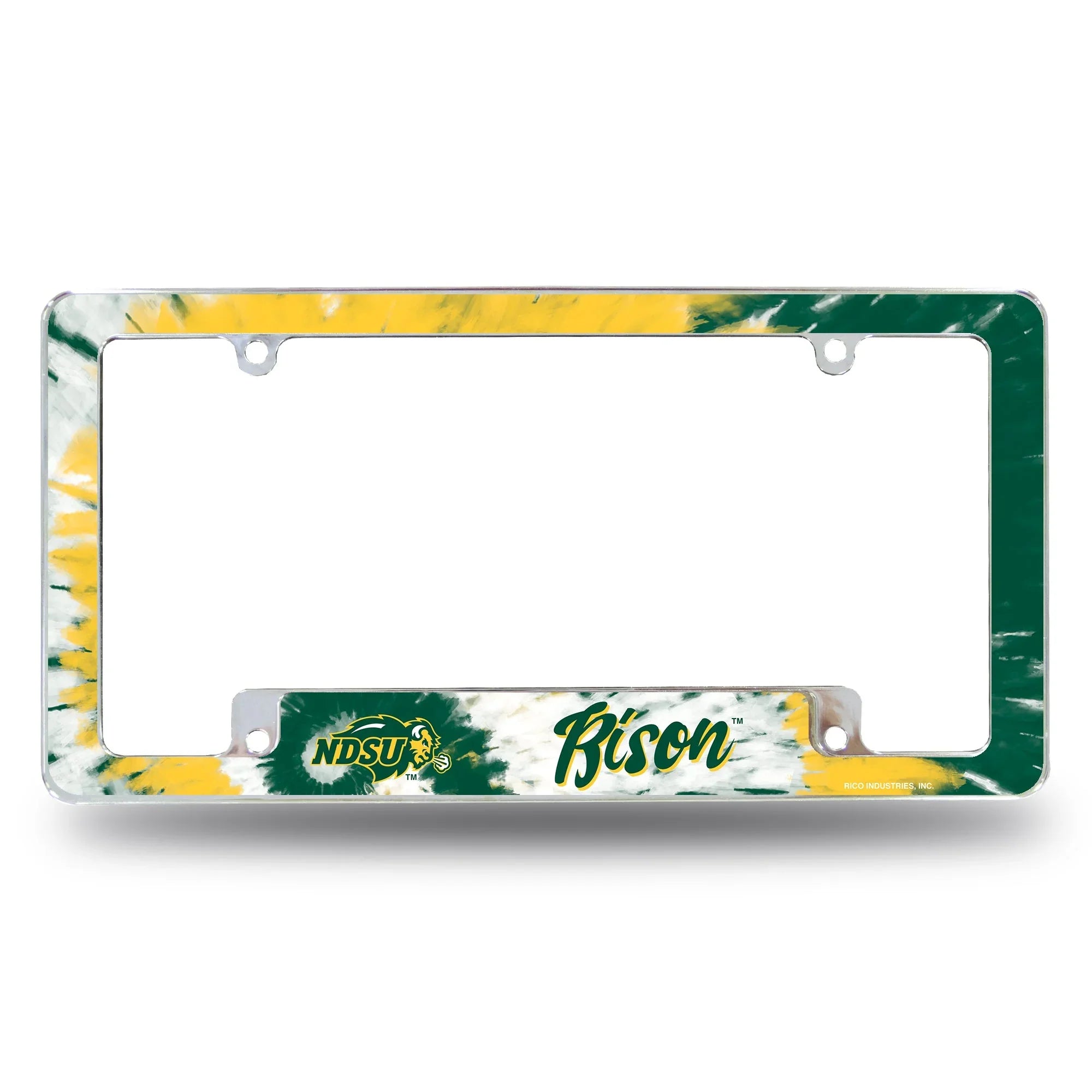 North Dakota State - Tie Dye Design - All Over Chrome Frame (Bottom Oriented)