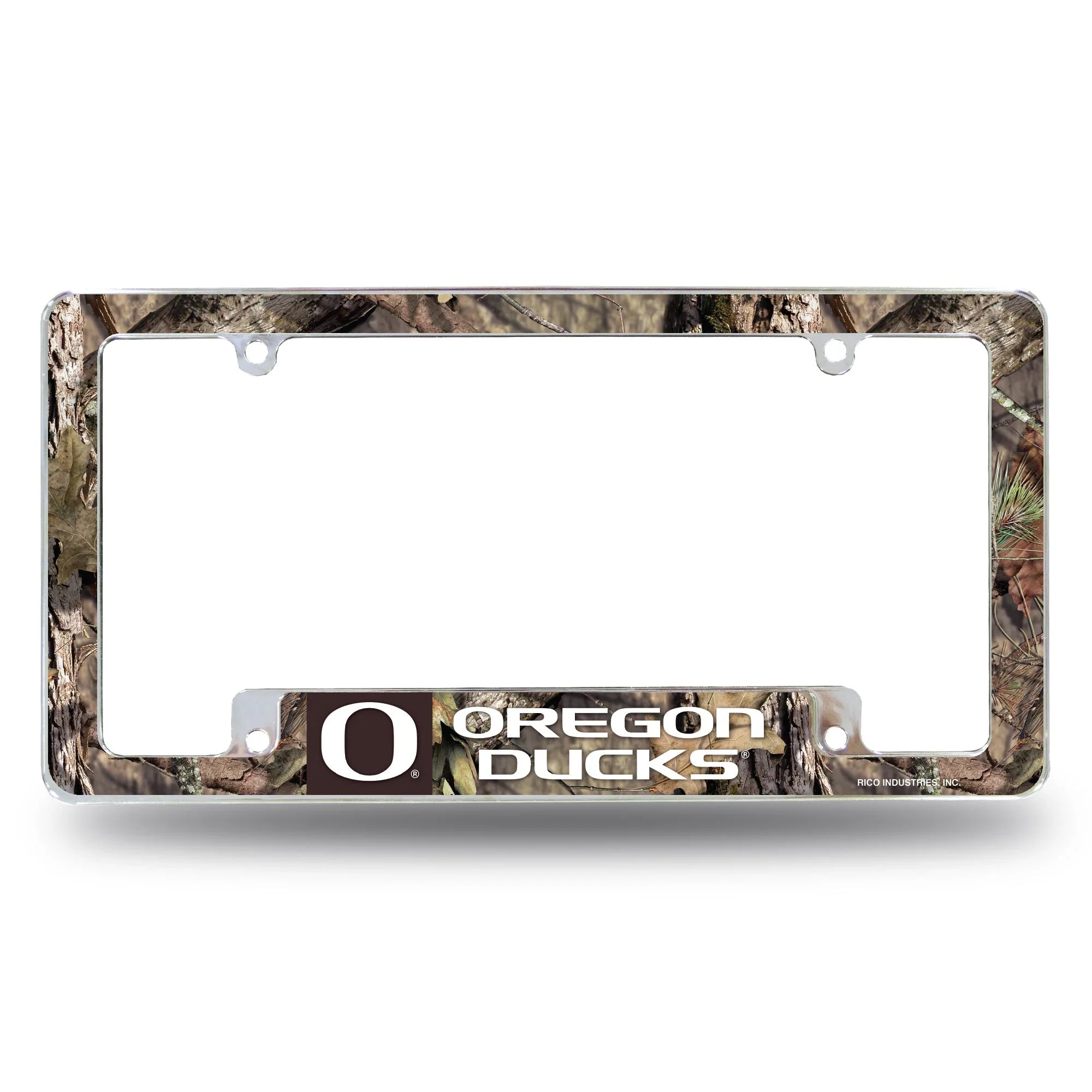 Oregon University / Mossy Oak Camo Break-Up Country All Over Chrome Frame (Bottom Oriented)