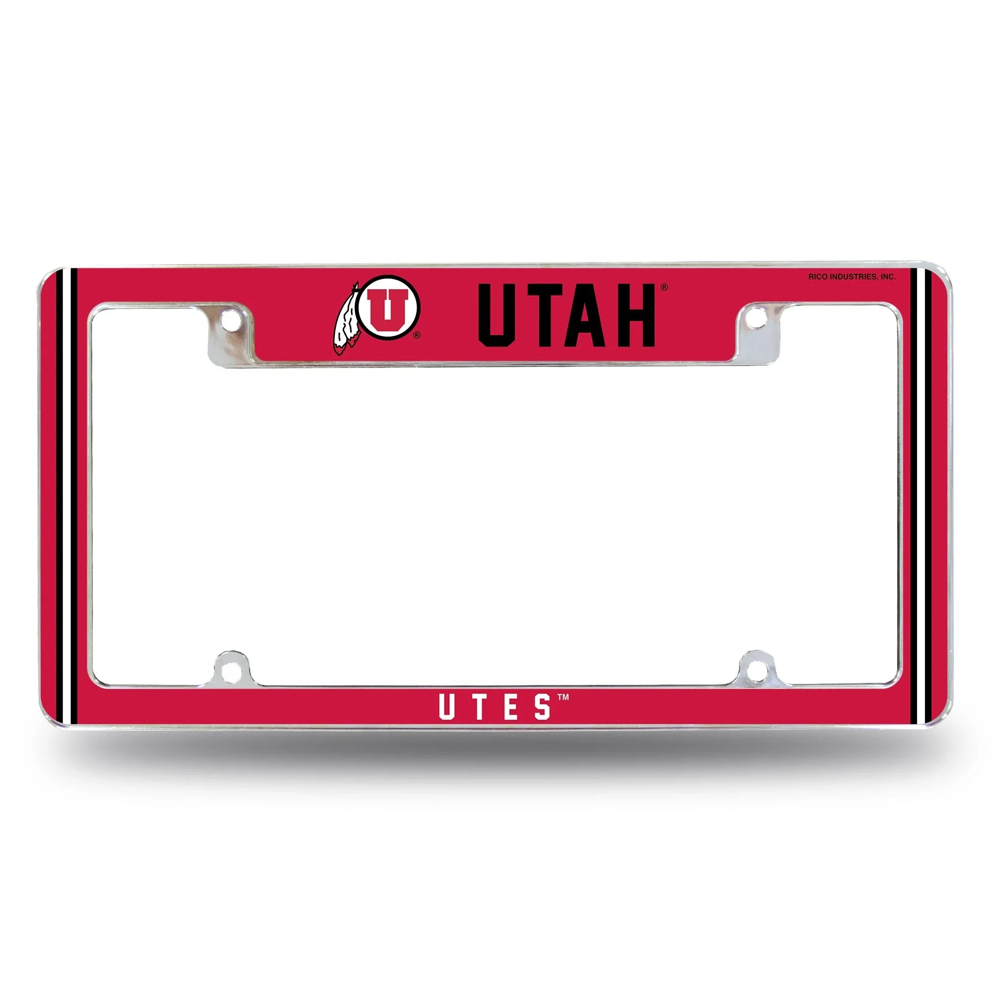 Utah University Alternate Design All Over Chrome Frame - Top Oriented
