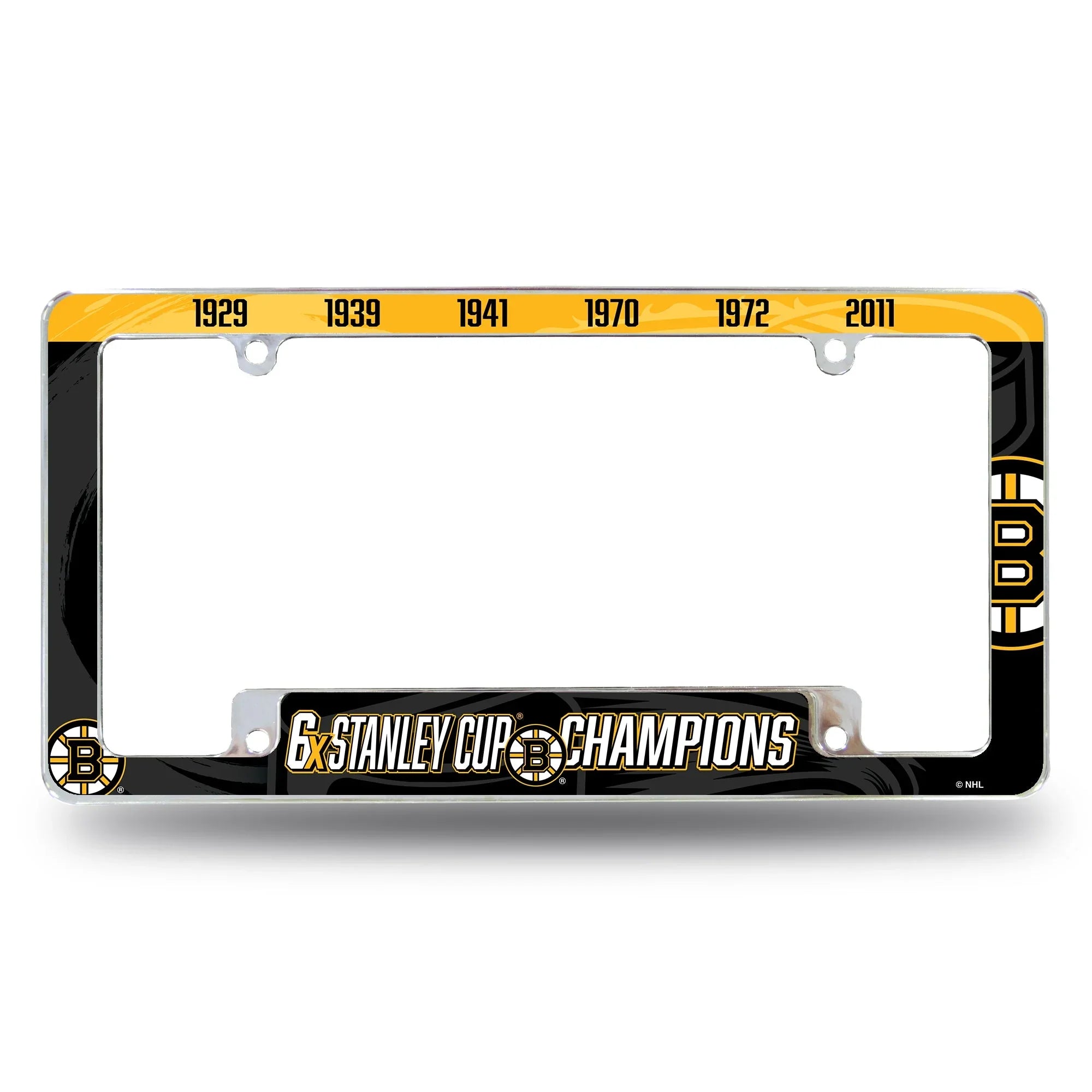 Bruins : 6 Time Stanley Cup Champs  All Over Chrome Frame