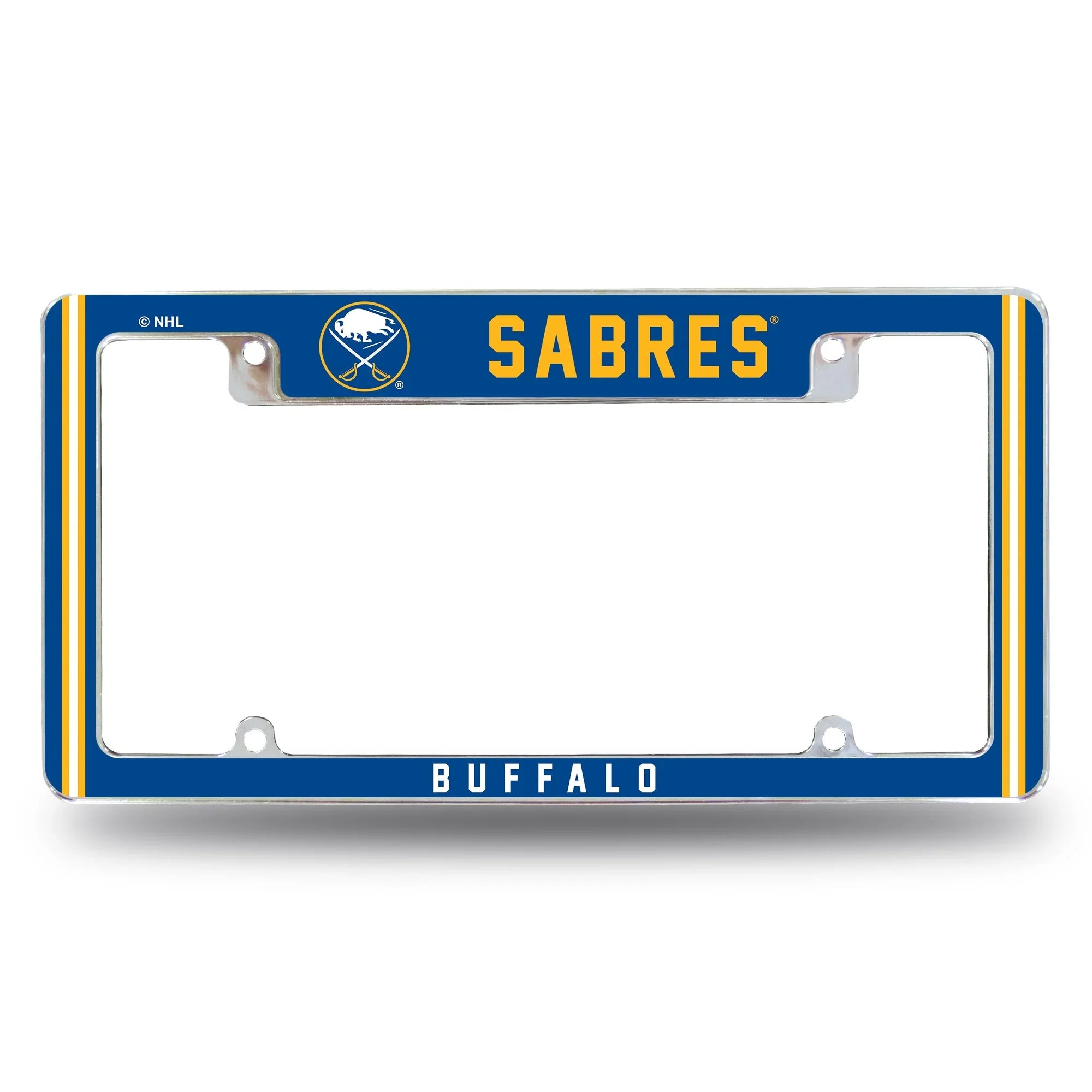 Sabres Alternate Design All Over Chrome Frame - Top Oriented