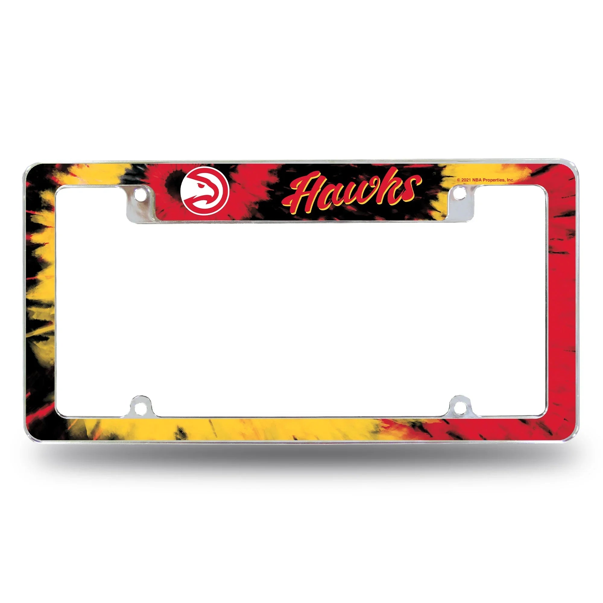 Hawks - Atl - Tie Dye Design - All Over Chrome Frame (Top Oriented)