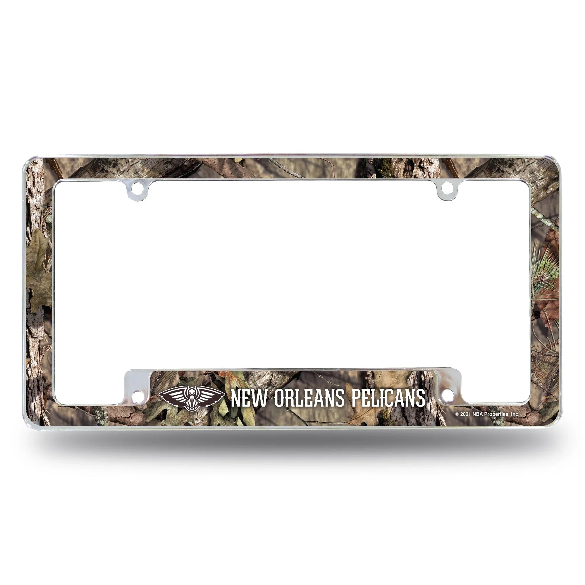 Pelicans / Mossy Oak Camo Break-Up Country All Over Chrome Frame (Bottom Oriented)