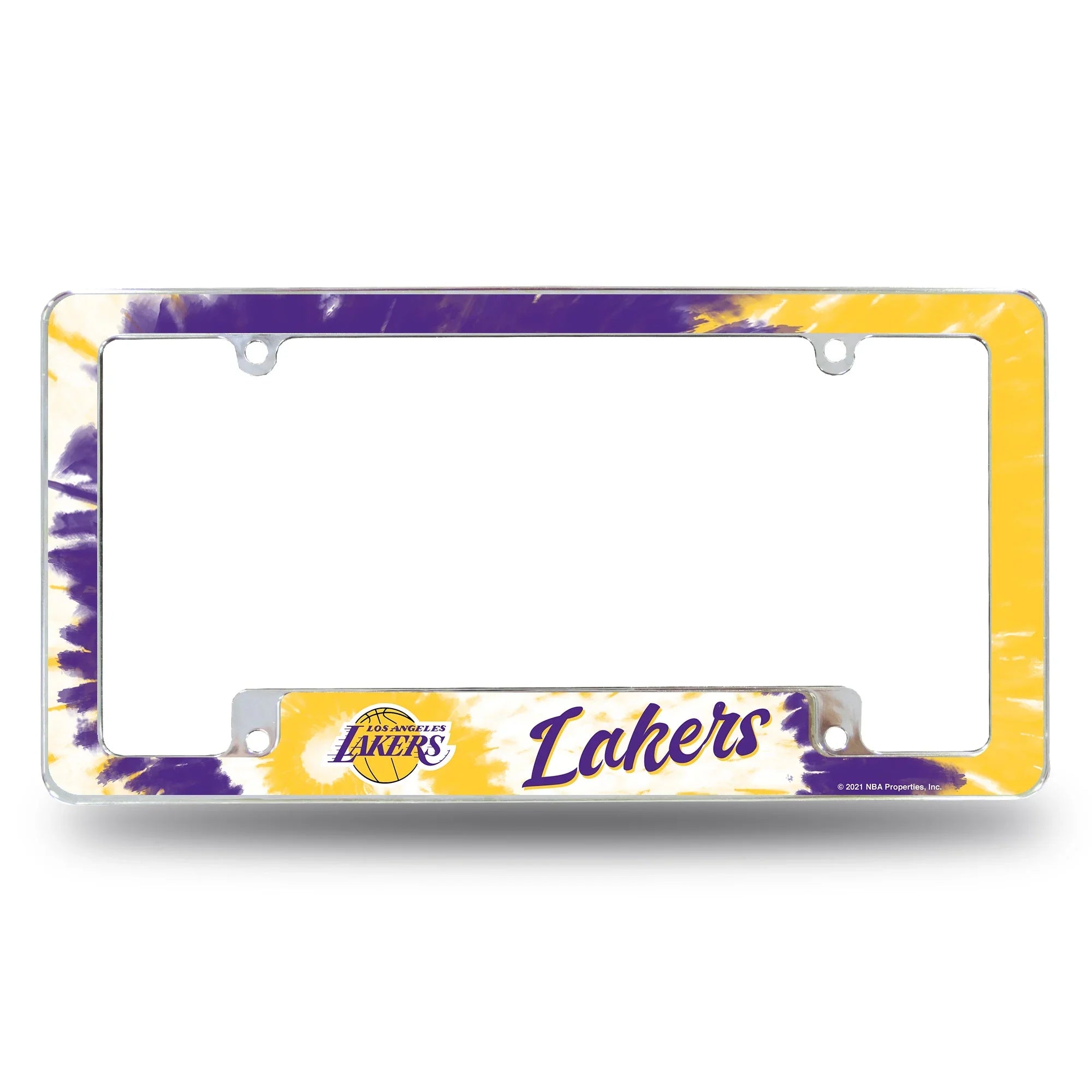 Lakers - Tie Dye Design - All Over Chrome Frame (Bottom Oriented)
