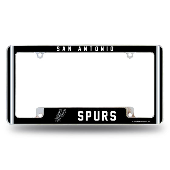 Spurs Alternate Design All Over Chrome Frame - Bottom Oriented