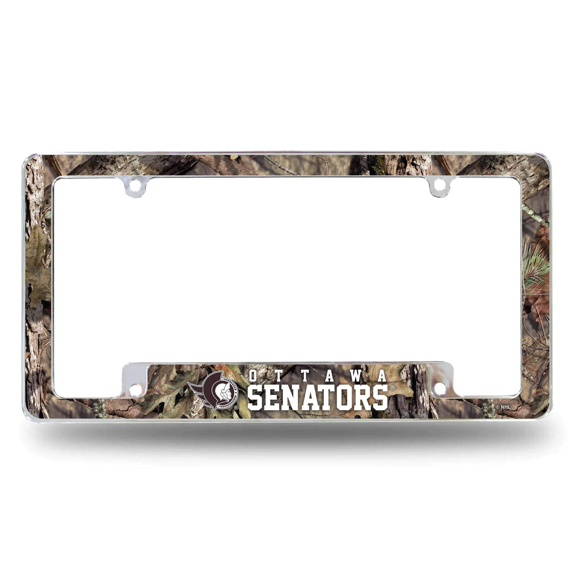 Senators / Mossy Oak Camo Break-Up Country All Over Chrome Frame (Bottom Oriented)
