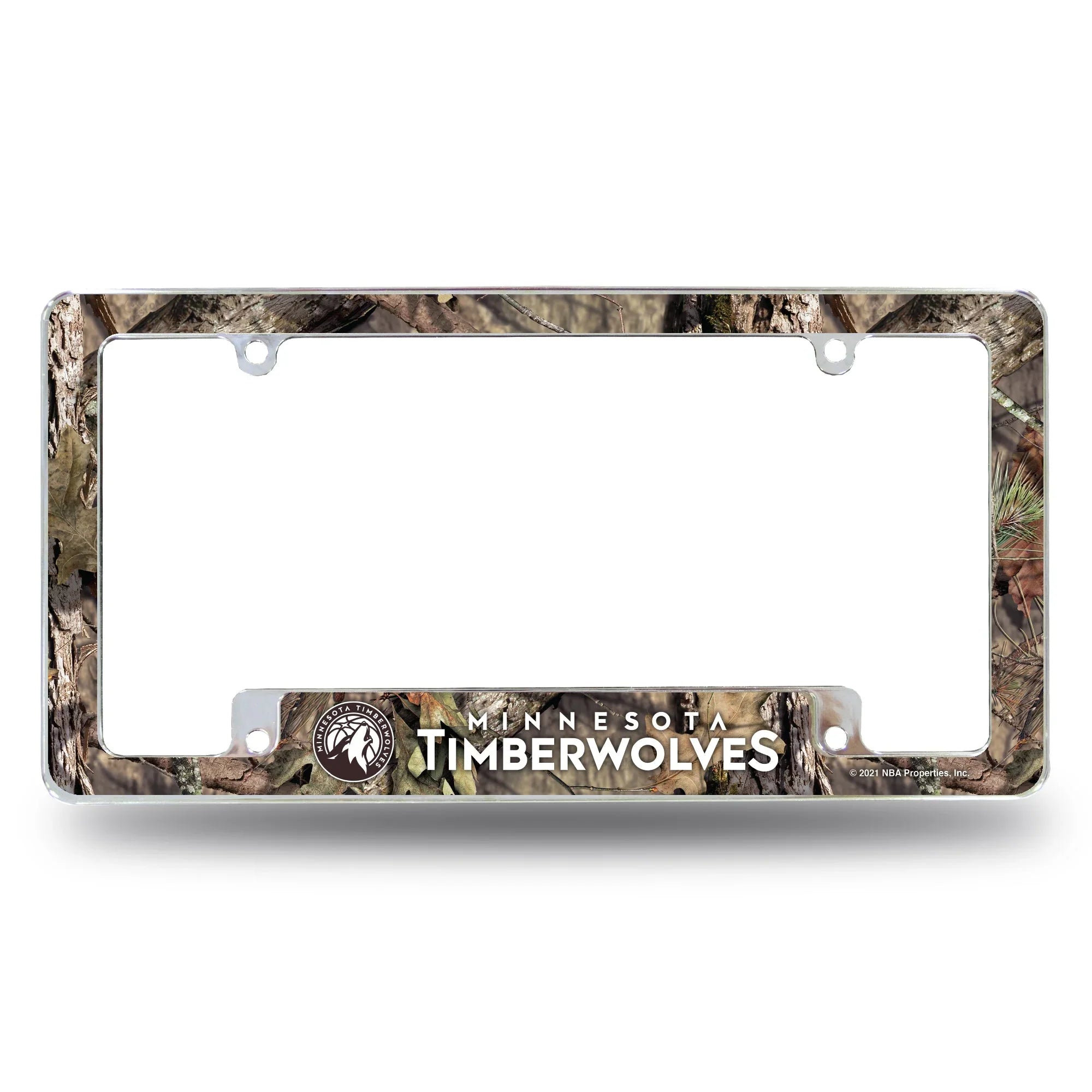 Timberwolves / Mossy Oak Camo Break-Up Country All Over Chrome Frame (Bottom Oriented)
