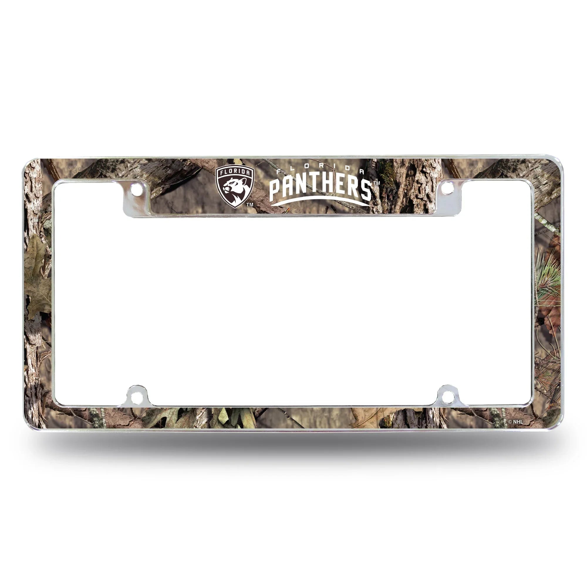 Panthers - Fl / Mossy Oak Camo Break-Up Country All Over Chrome Frame (Top Oriented)