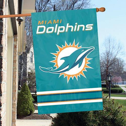 Miami Dolphins 2-Sided Embroidered 44"x28" Premium House Flag Banner - 757 Sports Collectibles
