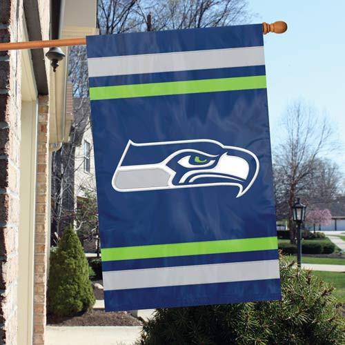 Seattle Seahawks 2-Sided Embroidered 44"x28" Premium House Flag Banner - 757 Sports Collectibles