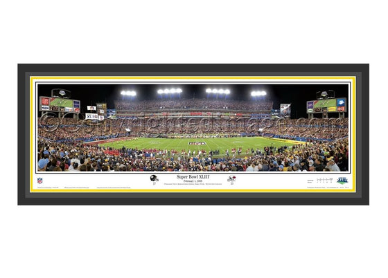 Pittsburgh Steelers v Arizona Cardinals Super Bowl 43 XLIII Game Winning Play Panorama 13.5x40 Photo - Deluxe Frame