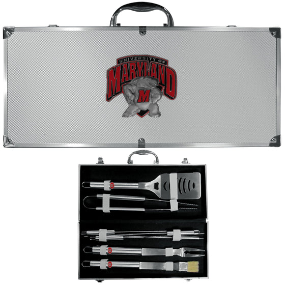Maryland Terrapins 8 pc Stainless Steel BBQ Set w/Metal Case (SSKG) - 757 Sports Collectibles