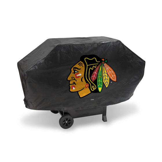 CHICAGO BLACKHAWKS DELUXE GRILL COVER-(Black Background) (Rico) - 757 Sports Collectibles