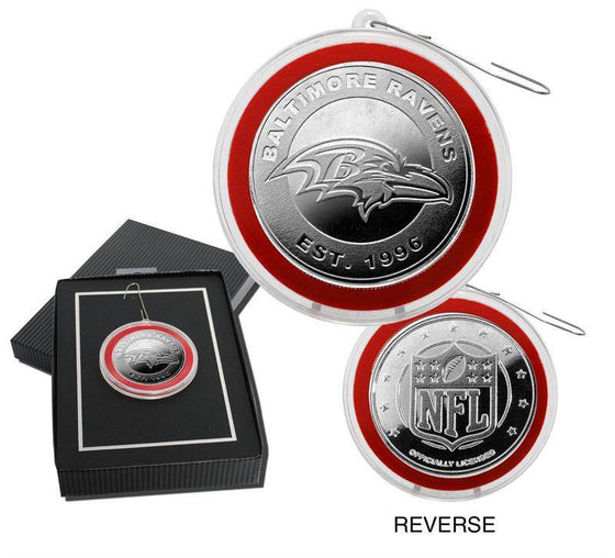 Baltimore Ravens Silver Coin Ornament (HM) - 757 Sports Collectibles