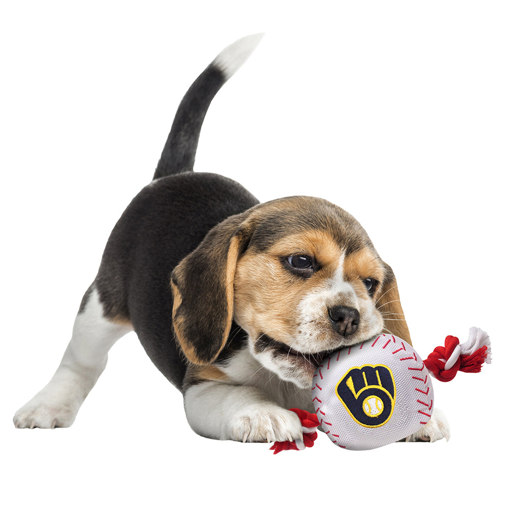 Milwaukee Brewers Baseball Toy - Nylon w/rope Pets First - 757 Sports Collectibles