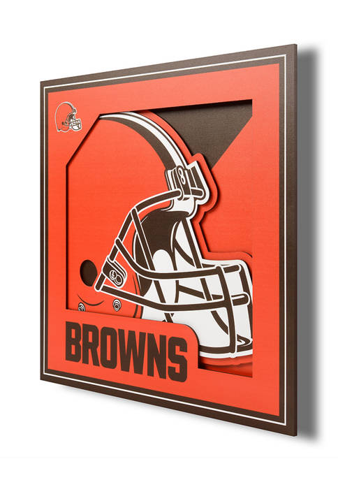 Officially Licensed NFL 3D Logo Series Wall Art - 12" x 12" - Cleveland Browns - 757 Sports Collectibles