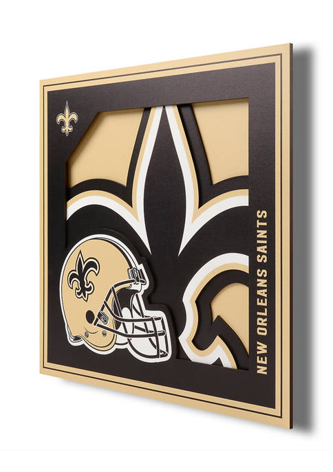 Officially Licensed NFL 3D Logo Series Wall Art - 12" x 12" - New Orleans Saints - 757 Sports Collectibles