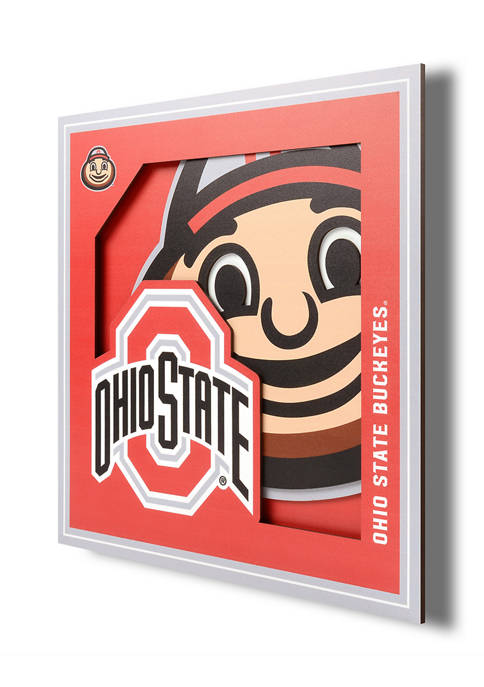 Officially Licensed NFL 3D Logo Series Wall Art - 12" x 12" - Ohio State Buckeyes - 757 Sports Collectibles