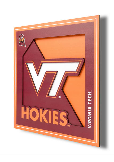 Officially Licensed NFL 3D Logo Series Wall Art - 12" x 12" - Virginia Tech Hokies - 757 Sports Collectibles