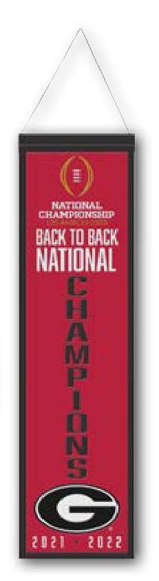 Georgia Bulldogs 2022-23 National Champions Back to Back Wool Heritage Banner - 757 Sports Collectibles