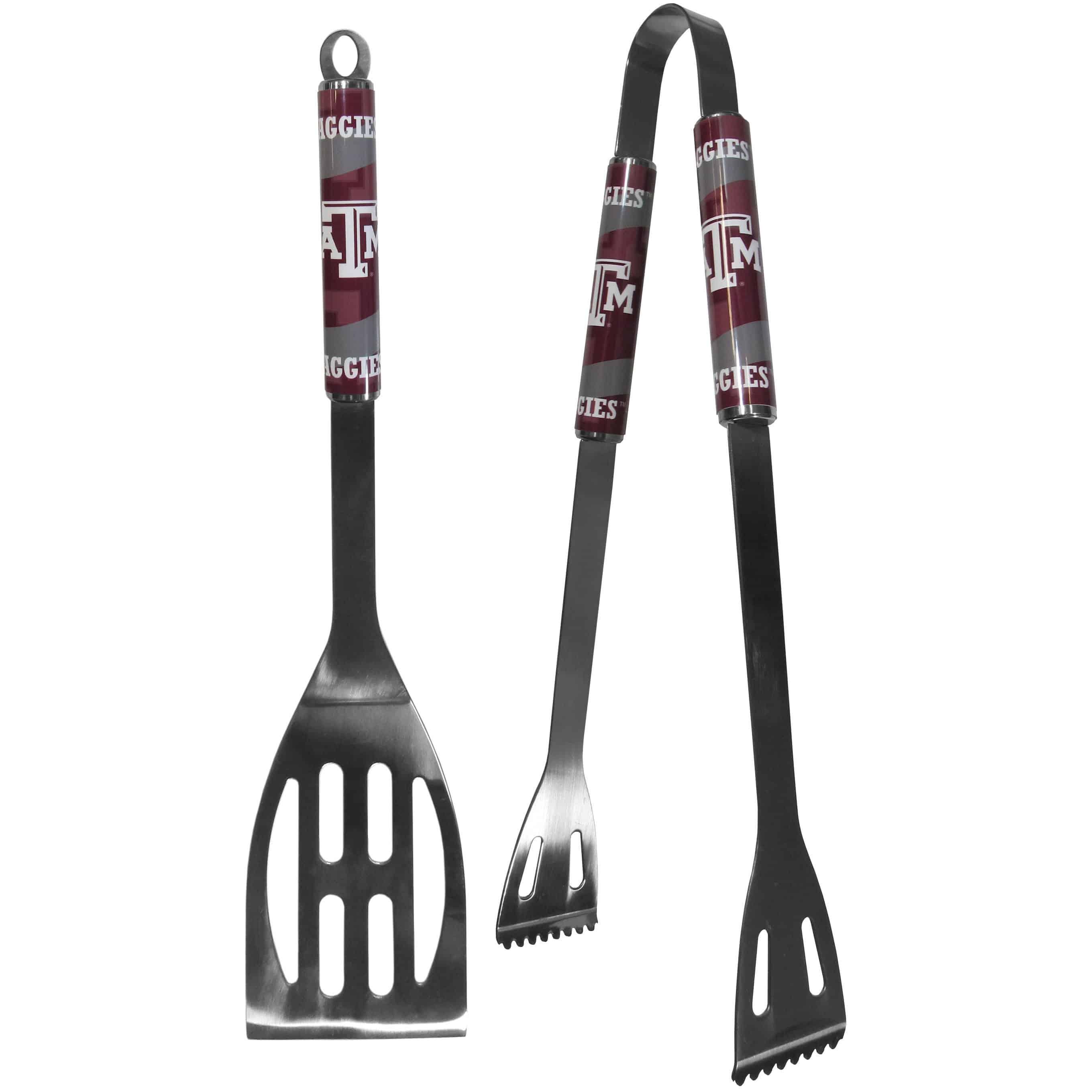 Texas A & M Aggies 2 pc Steel BBQ Tool Set (SSKG) - 757 Sports Collectibles