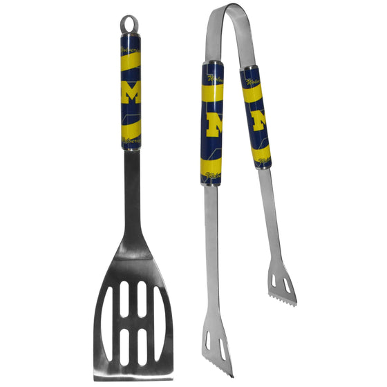 Michigan Wolverines 2 pc Steel BBQ Tool Set (SSKG) - 757 Sports Collectibles