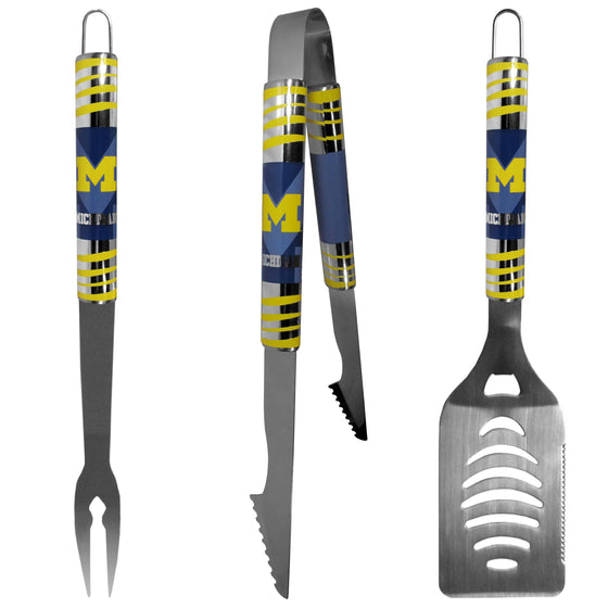 Michigan Wolverines 3 pc Tailgater BBQ Set (SSKG) - 757 Sports Collectibles