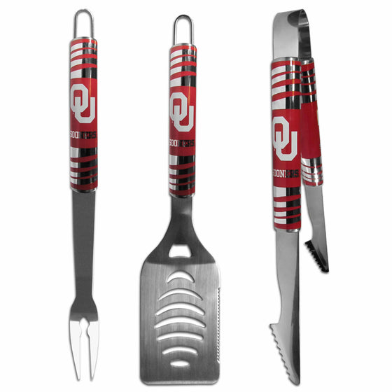 Oklahoma Sooners 3 pc Tailgater BBQ Set (SSKG) - 757 Sports Collectibles