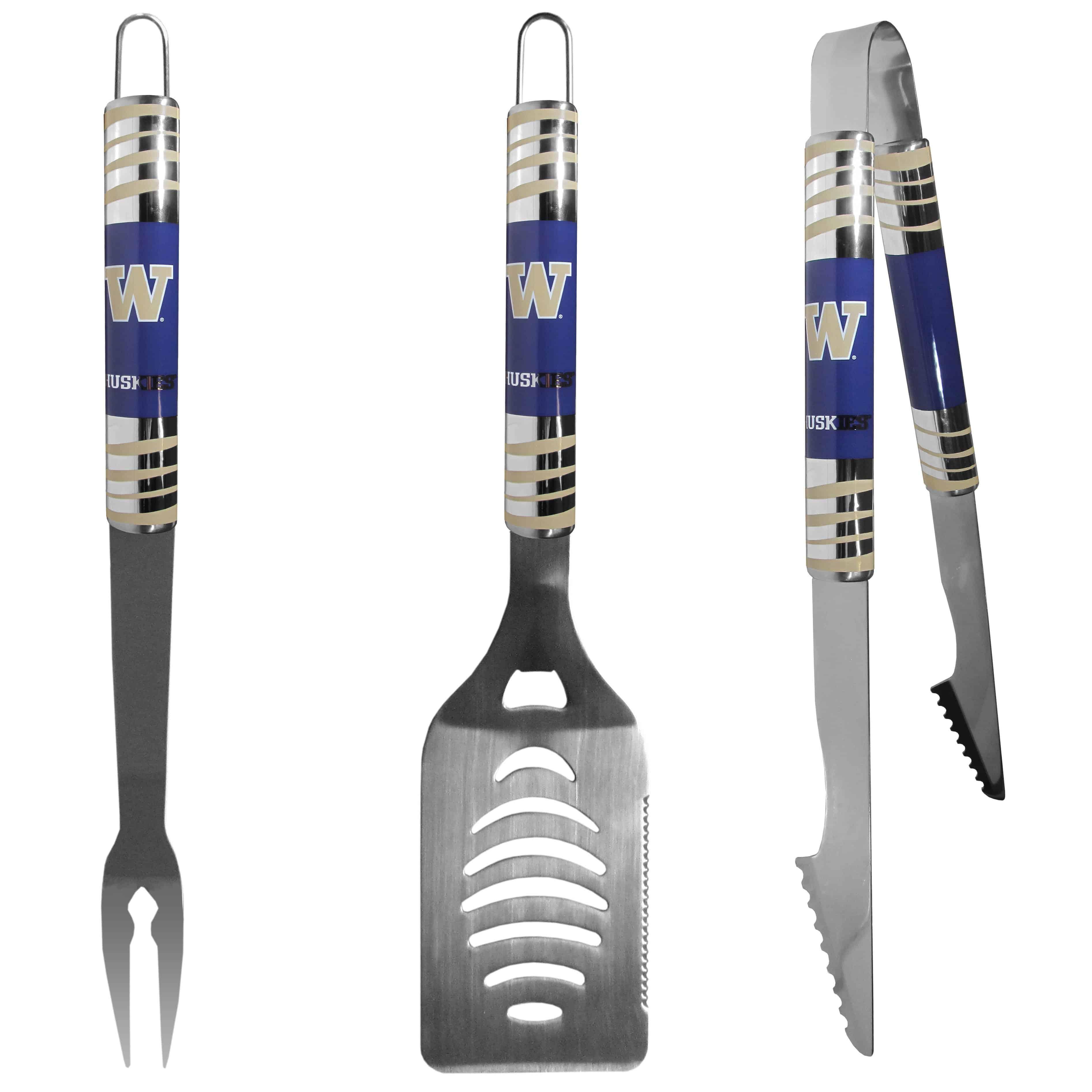 Washington Huskies 3 pc Tailgater BBQ Set (SSKG) - 757 Sports Collectibles