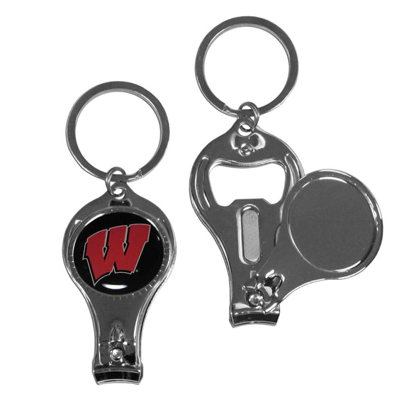 Wisconsin Badgers Nail Care/Bottle Opener Key Chain (SSKG) - 757 Sports Collectibles