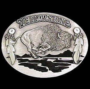 Yellowstone Bison Enameled Belt Buckle (SSKG) - 757 Sports Collectibles