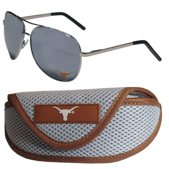 Texas Longhorns Aviator Sunglasses and Sports Case (SSKG) - 757 Sports Collectibles