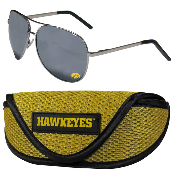 Iowa Hawkeyes Aviator Sunglasses and Sports Case (SSKG) - 757 Sports Collectibles