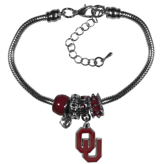 Oklahoma Sooners Euro Bead Bracelet (SSKG) - 757 Sports Collectibles