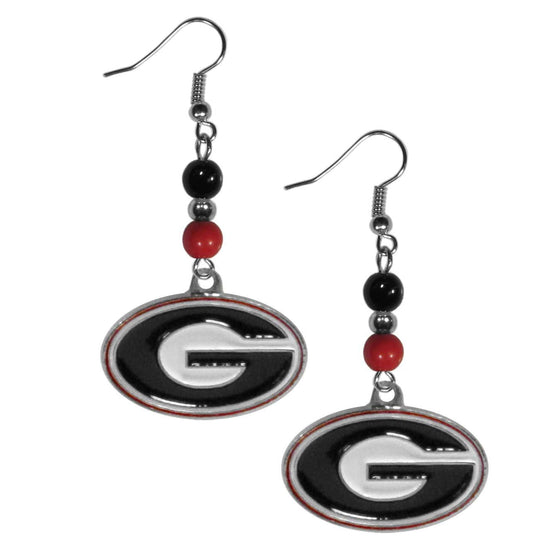 Georgia Bulldogs Fan Bead Dangle Earrings (SSKG) - 757 Sports Collectibles