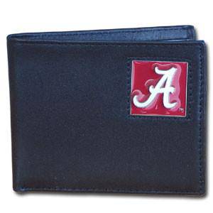 Alabama Crimson Tide Leather Bi-fold Wallet Packaged in Gift Box (SSKG) - 757 Sports Collectibles