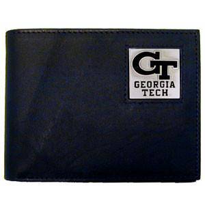 Georgia Tech Yellow Jackets Leather Bi-fold Wallet Packaged in Gift Box (SSKG) - 757 Sports Collectibles