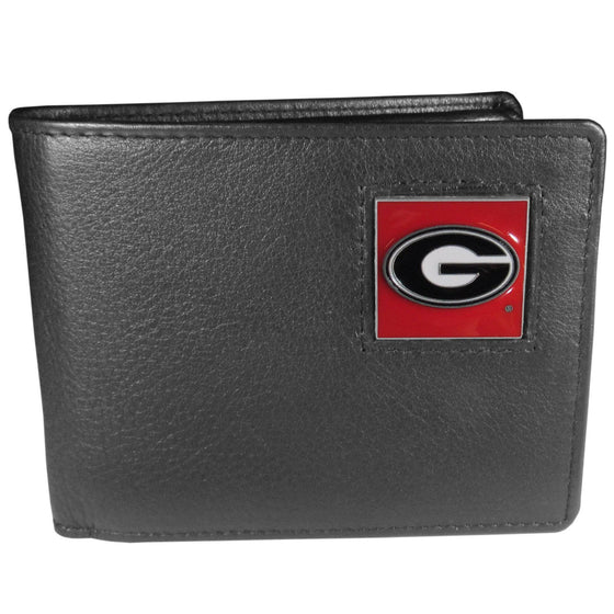 Georgia Bulldogs Leather Bi-fold Wallet Packaged in Gift Box (SSKG) - 757 Sports Collectibles
