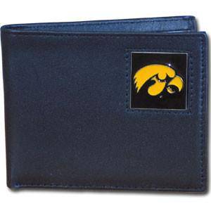 Iowa Hawkeyes Leather Bi-fold Wallet Packaged in Gift Box (SSKG) - 757 Sports Collectibles