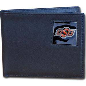 Oklahoma State Cowboys Leather Bi-fold Wallet Packaged in Gift Box (SSKG) - 757 Sports Collectibles