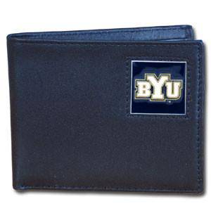 BYU Cougars Leather Bi-fold Wallet Packaged in Gift Box (SSKG) - 757 Sports Collectibles