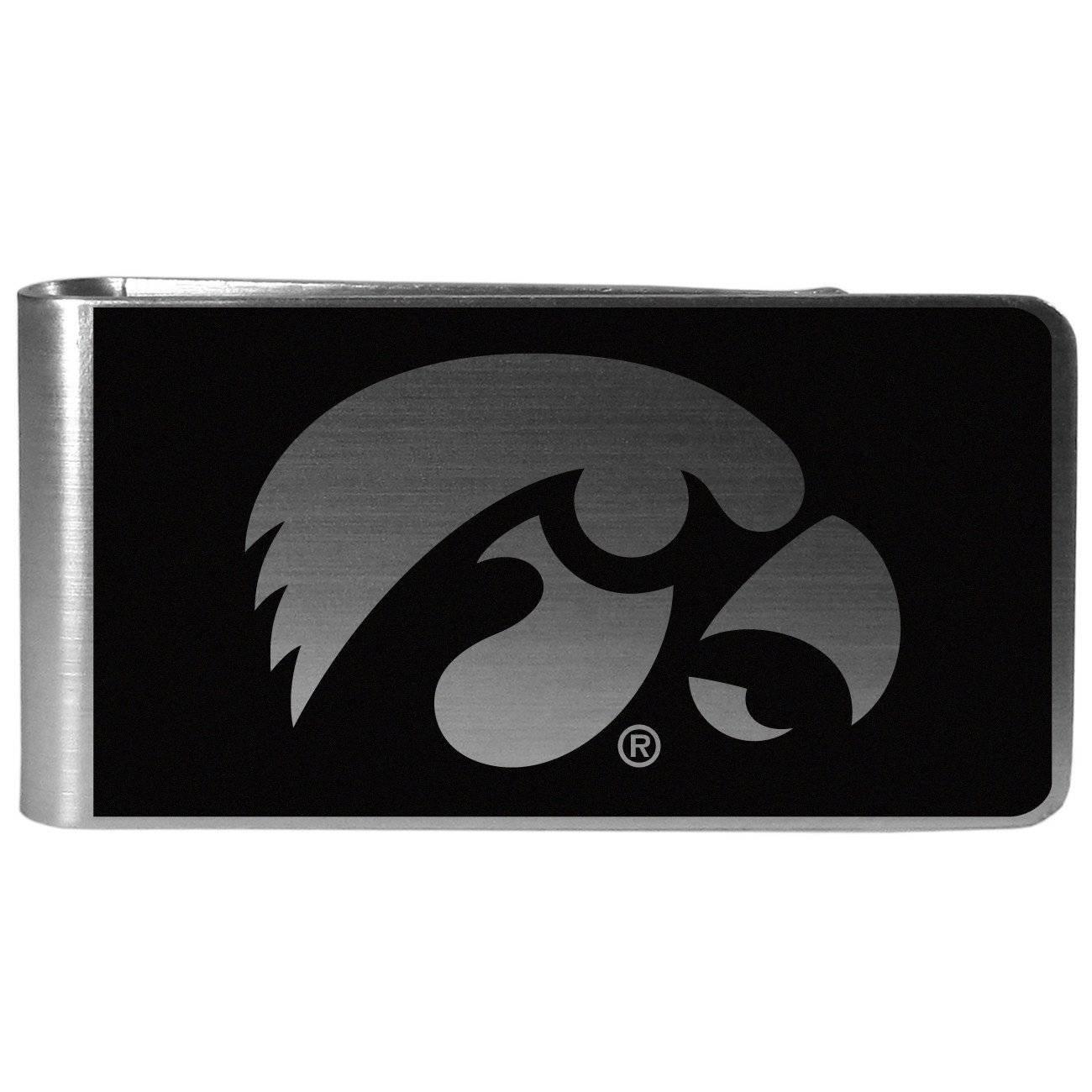 Iowa Hawkeyes Black and Steel Money Clip (SSKG) - 757 Sports Collectibles