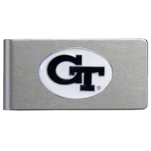 Georgia Tech Yellow Jackets Brushed Metal Money Clip (SSKG) - 757 Sports Collectibles