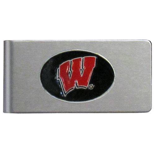 Wisconsin Badgers Brushed Metal Money Clip (SSKG) - 757 Sports Collectibles