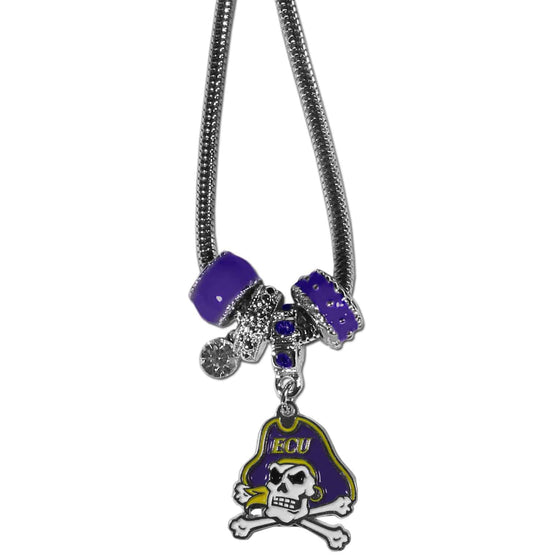 East Carolina Pirates Euro Bead Necklace (SSKG) - 757 Sports Collectibles