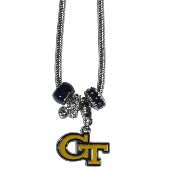 Georgia Tech Yellow Jackets Euro Bead Necklace (SSKG) - 757 Sports Collectibles