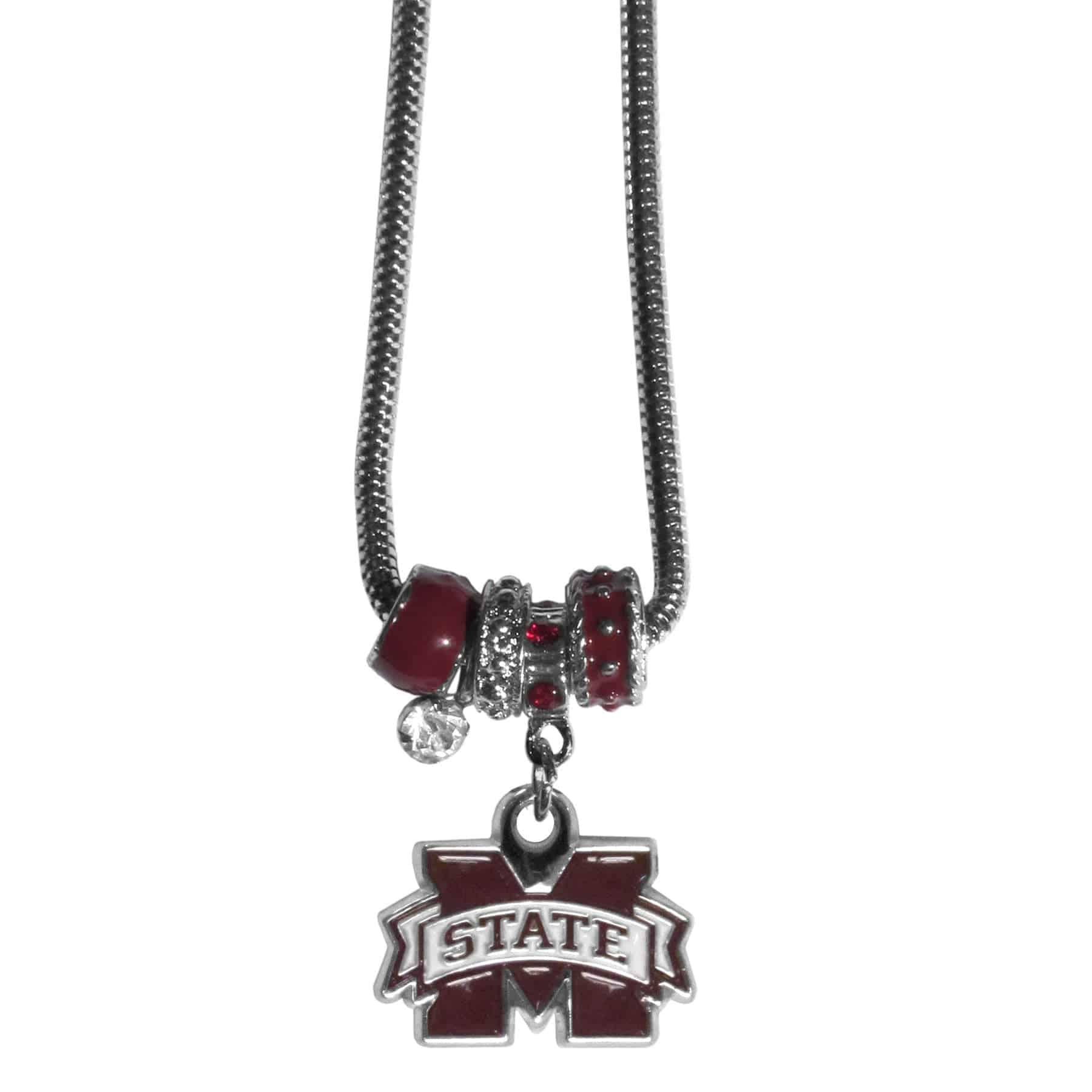 Mississippi St. Bulldogs Euro Bead Necklace (SSKG) - 757 Sports Collectibles